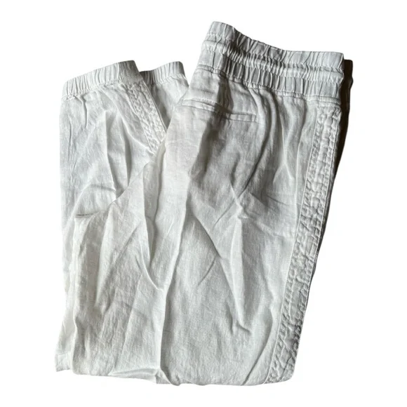 Athleta White Cabo Linen Jogger Track Pants Size 16 - Picture 4 of 11